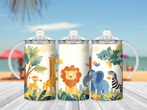 12oz Safari Kids Sippy Cup Wrap: Graphics for Crafts