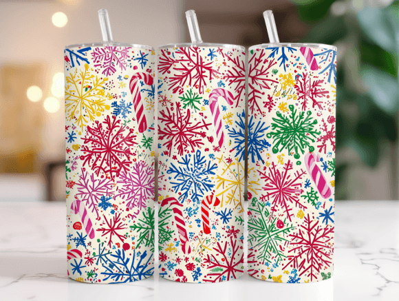 20oz Christmas Pattern Tumbler Wrap PNG: Graphics for Festive Tumbler Wraps