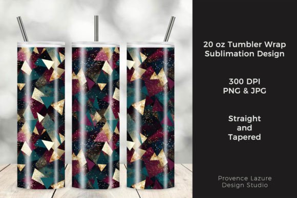 Abstract Geometric 20 Oz Tumbler Wrap