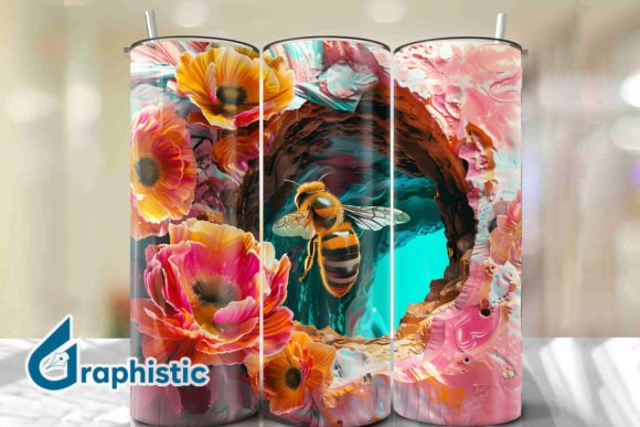 Bee Break Through Tumbler Wrap 33 Graphics & Backgrounds