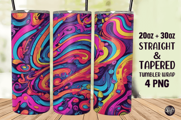 Colorful Swirls Background Tumbler Wrap Graphics
