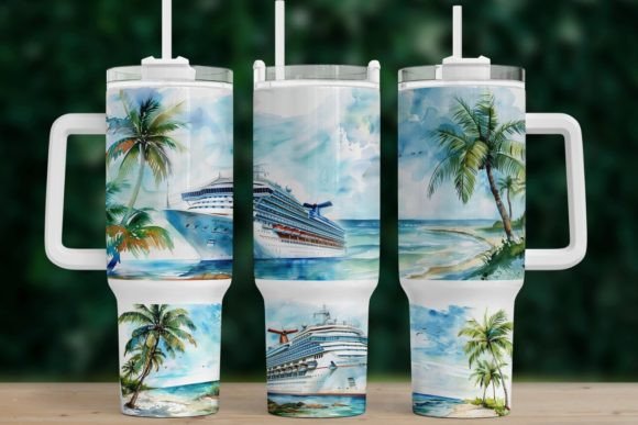 Cruise Vacation Tumbler Design 40oz: Graphics & Illustrations
