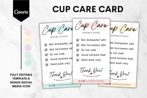 Cup Care Card Canva Template Mini 1