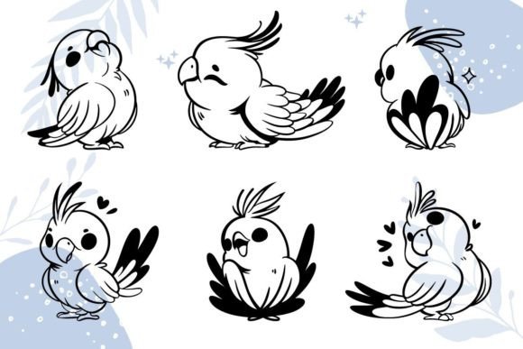Cute Cockatiel Bird Character SVG: Graphics for Crafts & Branding