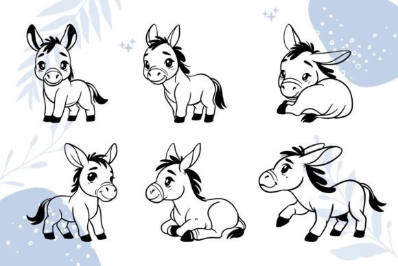 Cute Donkey Character SVG: Graphics for Crafts & Branding