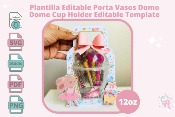 Dome Cup Holder Editable Template: Graphics for Crafts Projects