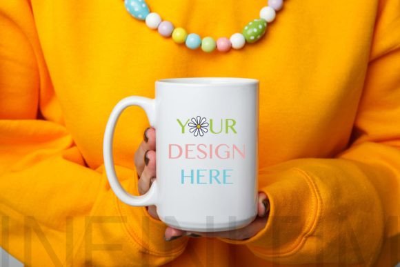 Easter Mug Mockup 15 Oz Spring Cup — Graphics & Mugs Amp