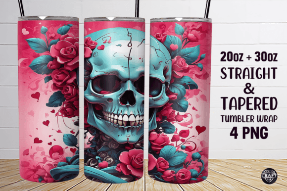 Funny Skull Tumbler Wrap 20oz Skinny PNG Graphics