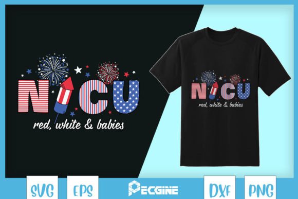 July 4th NICU Red White and Babies SVG Graphics