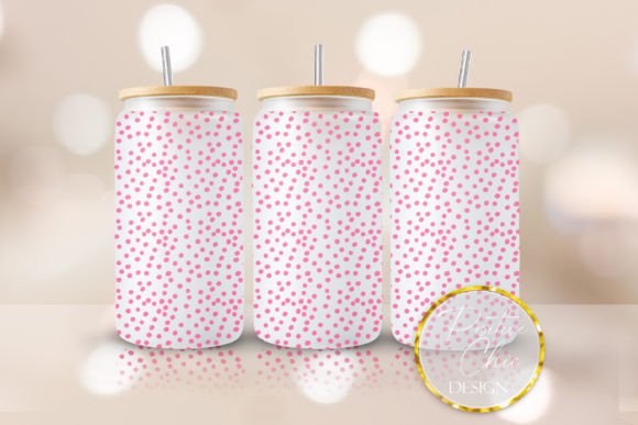 Pink Dots Libbey Glass Tumbler Wrap PNG: Graphics for Crafts-Driven Branding