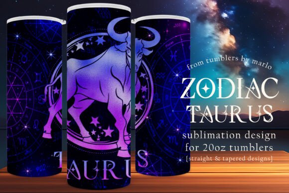Taurus Tumbler Wrap Zodiac Graphics