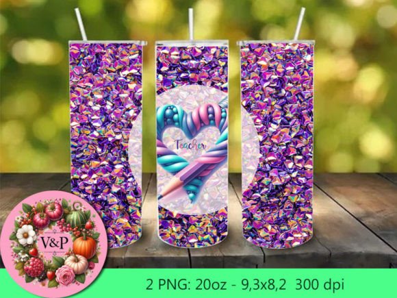 Teacher Pattern Skinny Tumbler Graphics & Tumbler Wraps