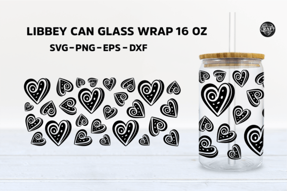 Valentine’s Day Can Glass Wrap SVG: Graphics for Tumbler Wraps