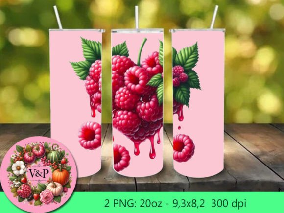 Watercolor Raspberry Skinny Tumbler Graphics